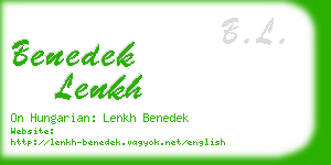 benedek lenkh business card
